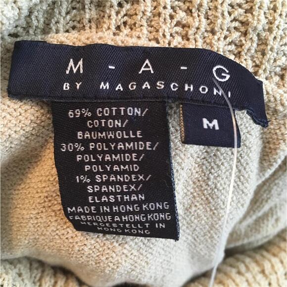 Magaschoni MAG Tan Fold Down Shawl Collar Sweater M - Picture 6 of 6
